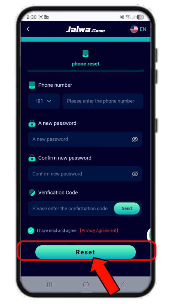 Jalwa Game Forgot Password